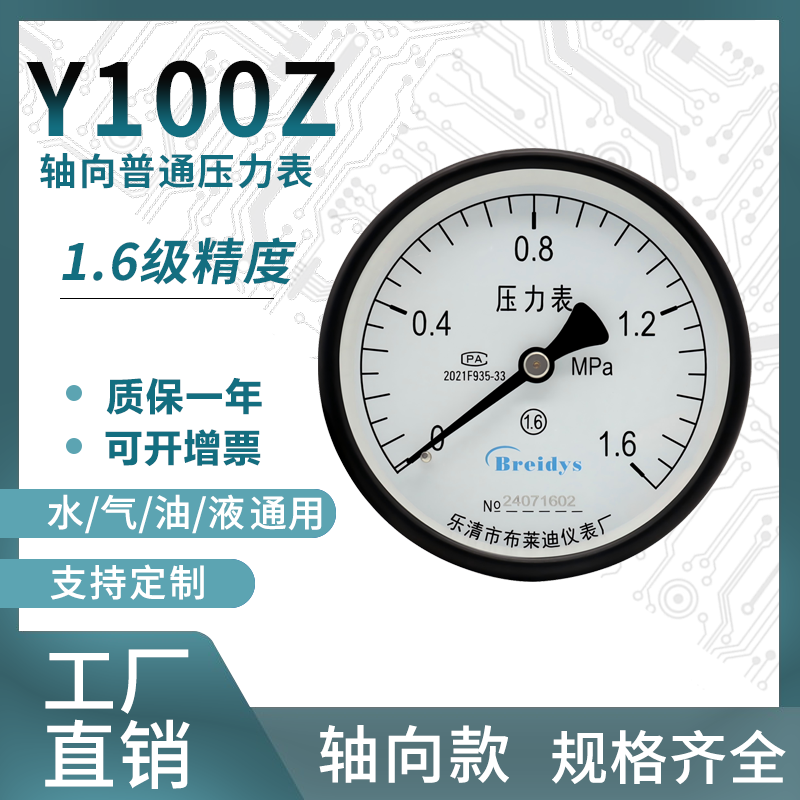 Breidys储气罐红色压力表