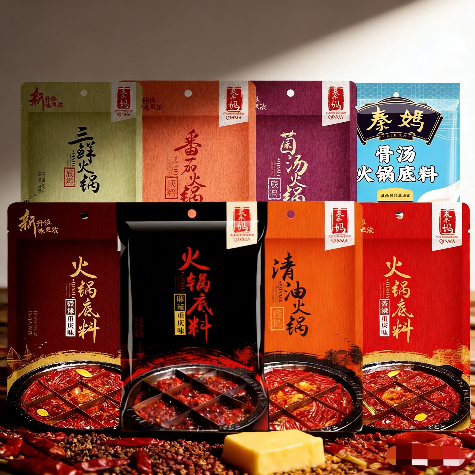 重庆秦妈火锅底料麻辣 清油 香辣 微辣 麻辣 多种口味任意组合,粮油调味/速食/干货/烘焙,复合食品调味剂,淘宝优惠券,粉丝福利购,淘宝优惠卷