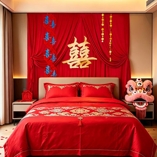 婚房布置氛围装饰套装布幔结婚喜