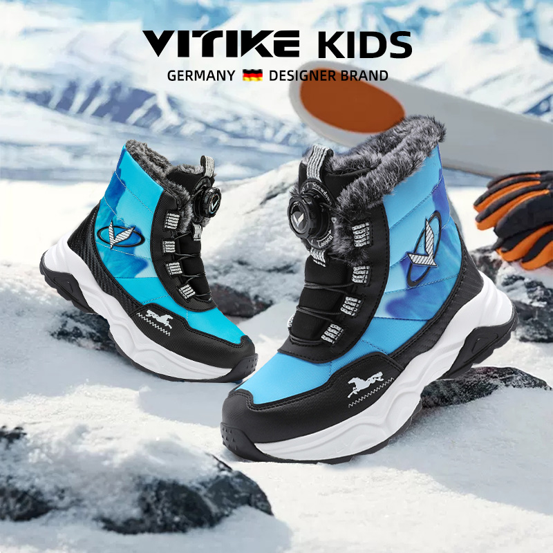 VITIKE儿童冬季加绒雪地靴防水