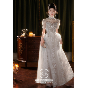 晚礼服裙2026主持人高级感高端轻奢订婚敬酒艺考成人礼运动会举牌