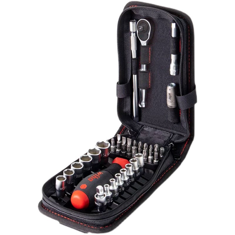 wiha威汉进口多用工具腰包棘轮扳手套筒螺丝刀40件套装44684