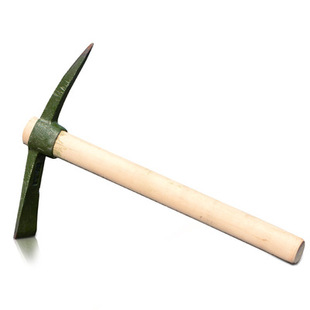 包邮钢镐大小号军镐工兵十字镐鹤嘴小锄头挖笋小镐户外木质小洋镐