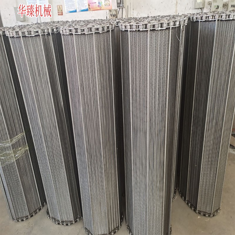 不锈钢加密网带网链镀锌铁丝流水线淬火炉网带双节距抛丸机网带