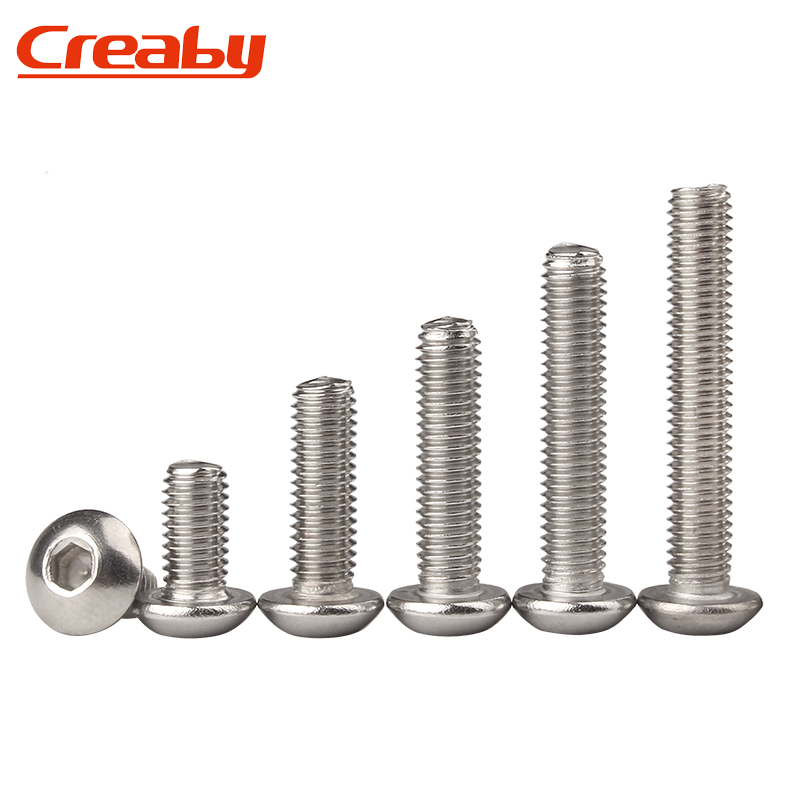 304不锈钢盘头圆头内六角螺丝盘头螺栓半圆头螺G钉M2M3M4M5M6M8M1