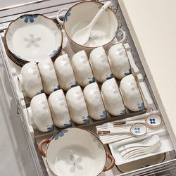 釉下彩碗碟餐具套装中式碗盘子