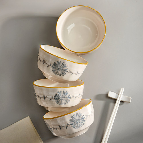 陶瓷米饭碗家用吃饭小碗釉下彩