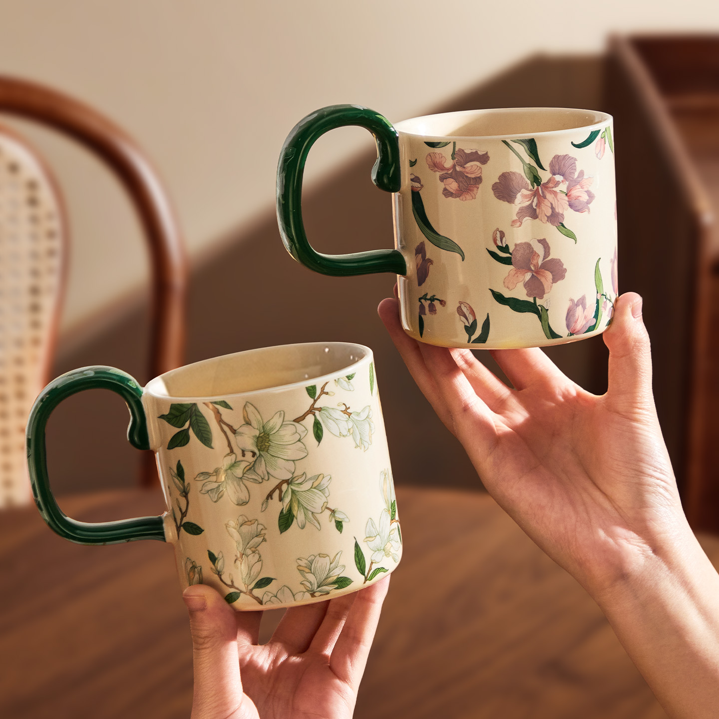 高颜值陶瓷马克杯家用喝水杯子办公室高级感轻奢女士咖啡杯子