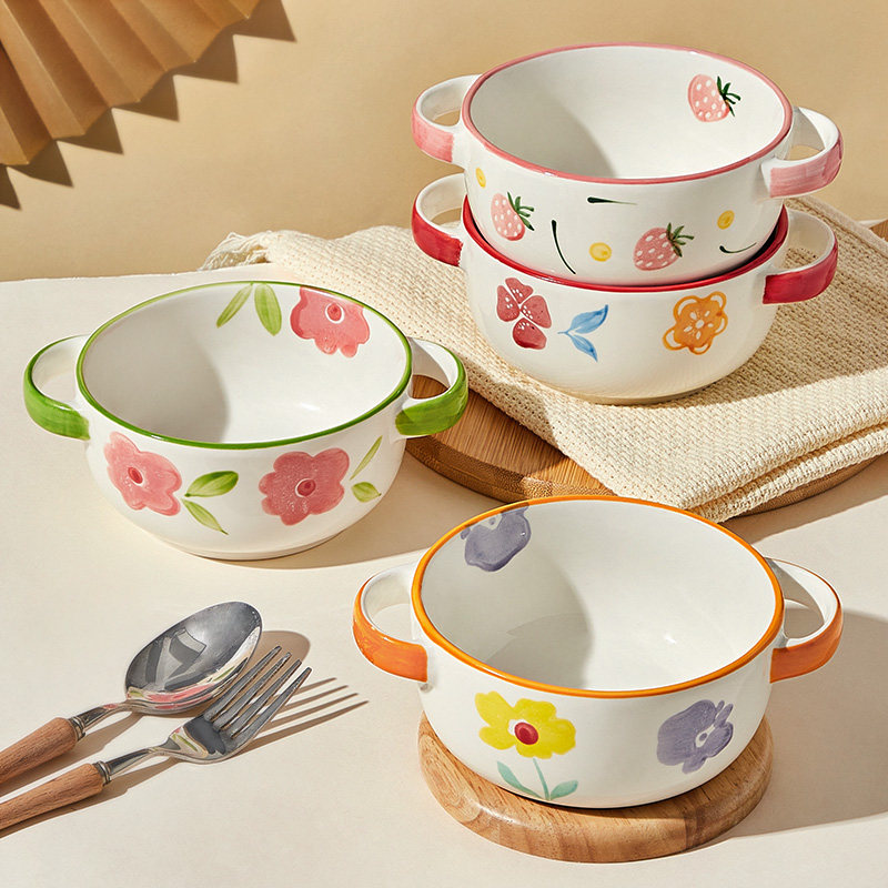 儿童宝宝专用吃饭碗陶瓷双耳蒸蛋碗家用2025新款蒸鸡蛋羹碗小饭碗,餐饮具,碗,淘宝优惠券,粉丝福利购,淘宝优惠卷