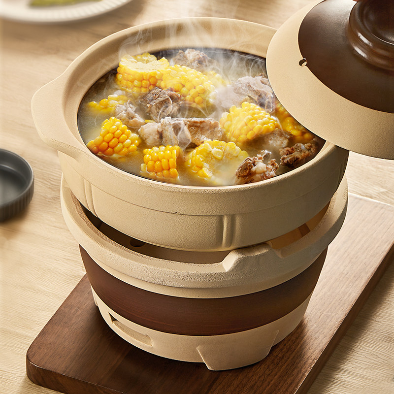 港式打边炉炭炉锅一体围炉煮茶碳火炉火锅家用老式无釉土砂锅
