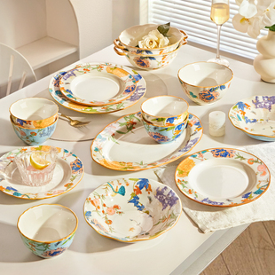 中式碗碟套装家用2026新款碗盘子高级感餐具乔迁新居礼物碗筷碗具