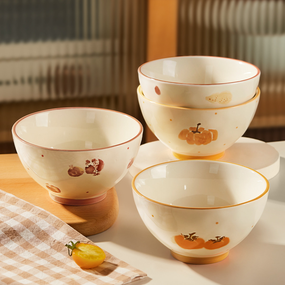 可爱陶瓷米饭碗家用高颜值儿童吃饭碗好看的个人专用精致小碗餐具,餐饮具,碗,淘宝优惠券,粉丝福利购,淘宝优惠卷