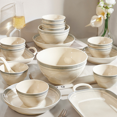 碗盘餐具家用2025新款高颜值饭碗汤碗面碗鱼盘釉下彩大碗菜盘