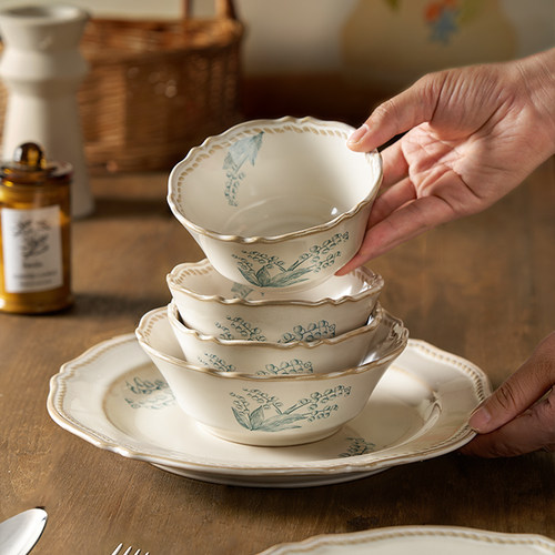 墨色中式复古餐具陶瓷米饭碗家用