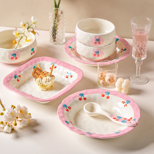 高颜值陶瓷米饭碗家用2026新款可爱吃饭碗面碗汤碗盘子好看的小碗