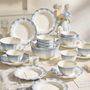 特别好看 高级感陶瓷米饭碗家用新款 餐具小碗菜盘子餐盘汤碗