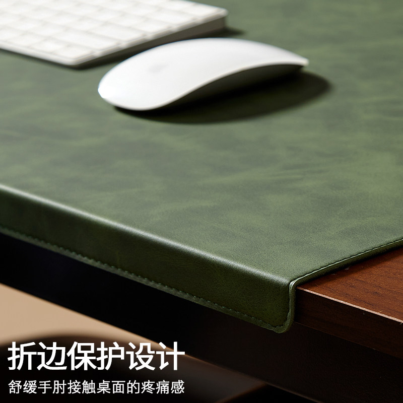 FTTOT折边书桌垫 超大皮革桌布扣挂边鼠标垫护腕办公桌垫写字台垫