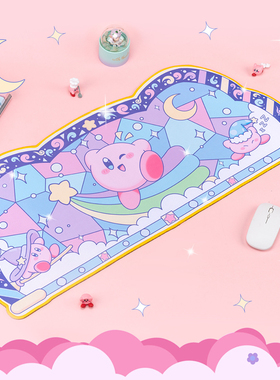 FTTOT软萌异形鼠标垫 彩虹卡比超大电脑办公桌垫女生高颜值键盘垫