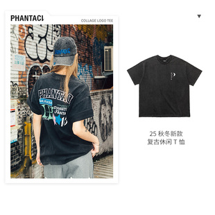 PHANTACi范特西2025秋冬COLLAGE LOGO TEE 复古休闲风短袖T恤男女