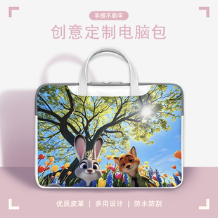 朱迪和尼克笔记本电脑包适用华硕a豆14手提包联想小新air15防水苹果mac13.3保护袋华为matebookD16卡通内胆包
