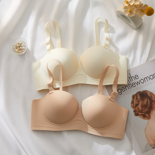 半杯无痕内衣女小胸聚拢显大秋冬季 无钢圈收副乳防下垂加厚文胸罩
