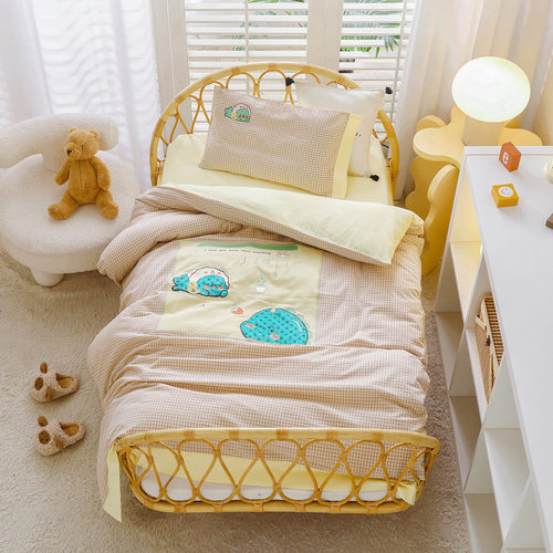 纯棉水洗棉幼儿园被子三件套宝宝入园专用被套被褥六件套儿童床品