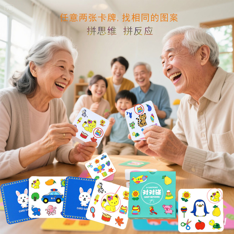 双人对战找相同配对卡片游戏