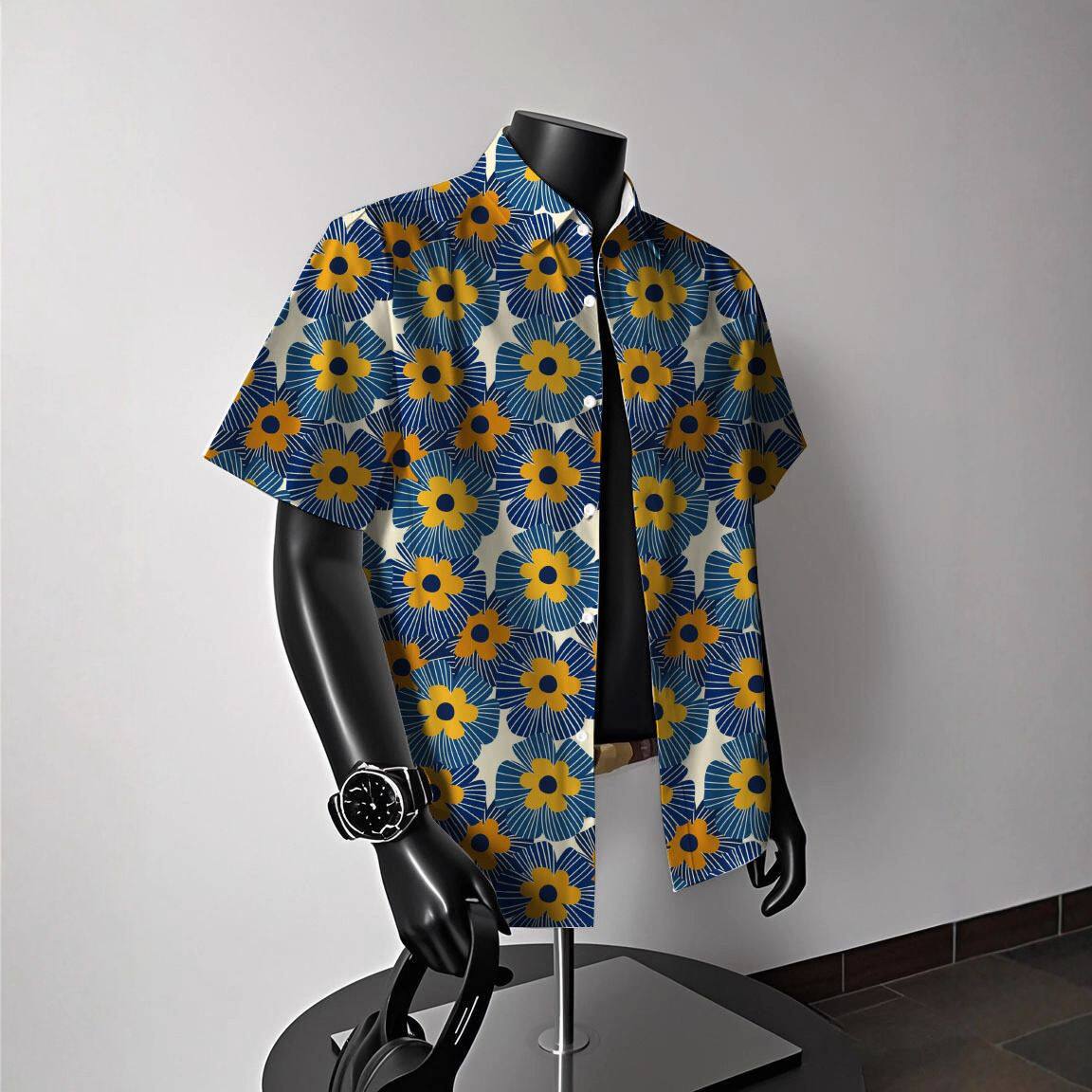 泰国度假男士三亚旅行穿搭衬衫夏威夷冰丝薄款海边游泳冲浪衬衣男