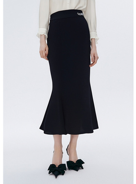 EF赫本风高腰显瘦鱼尾裙女装2025秋季新款气质百搭简约半身裙