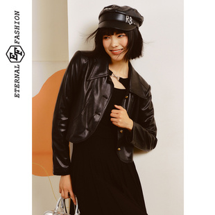 EF时尚个性潮流百搭气质短款外套2025冬季新款复古通勤休闲上衣