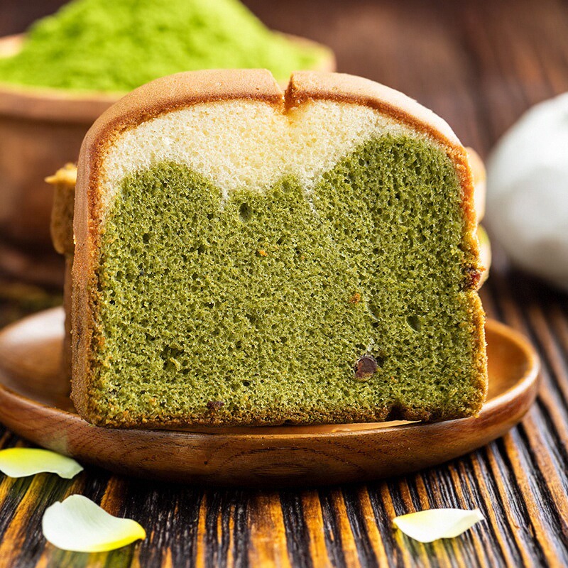 鲜焙士 促销抹茶味蜜豆蛋糕吐司面包切片西式糕点组合6包早餐糕点