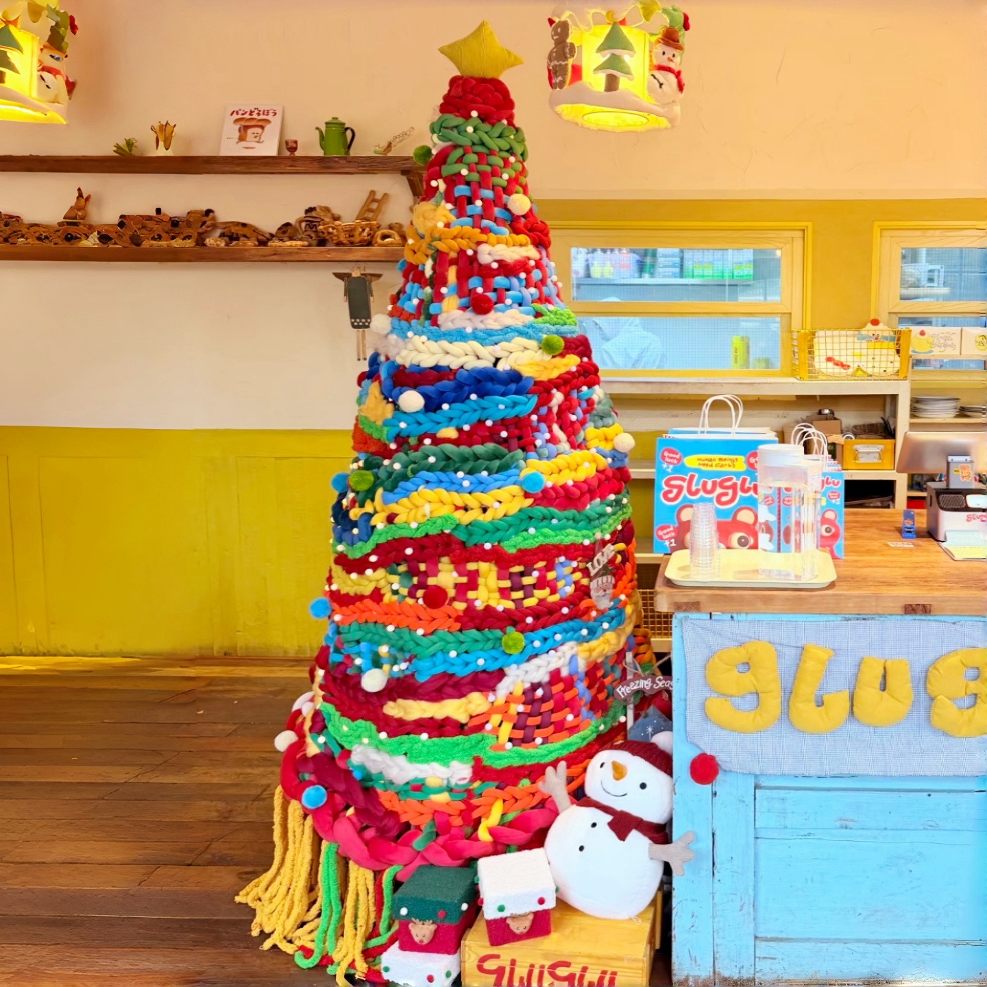 毛线编织冰岛圣诞树装饰品