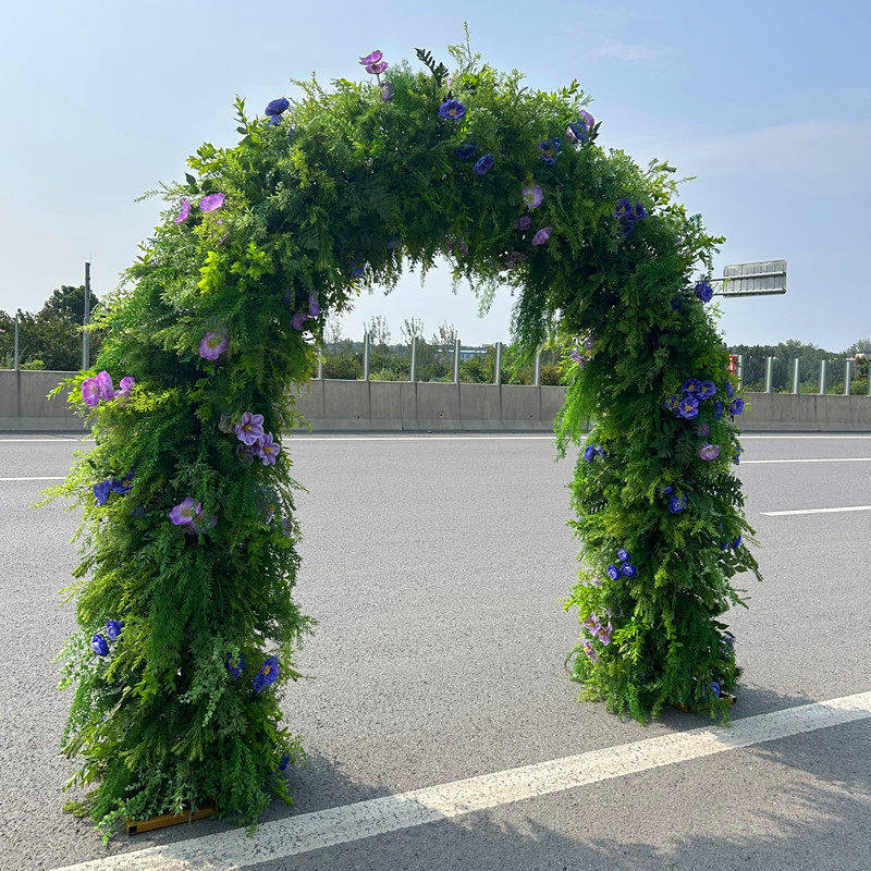 婚庆道具铁艺满花拱门架子户外婚礼舞台装饰布置花门森系背景摆件