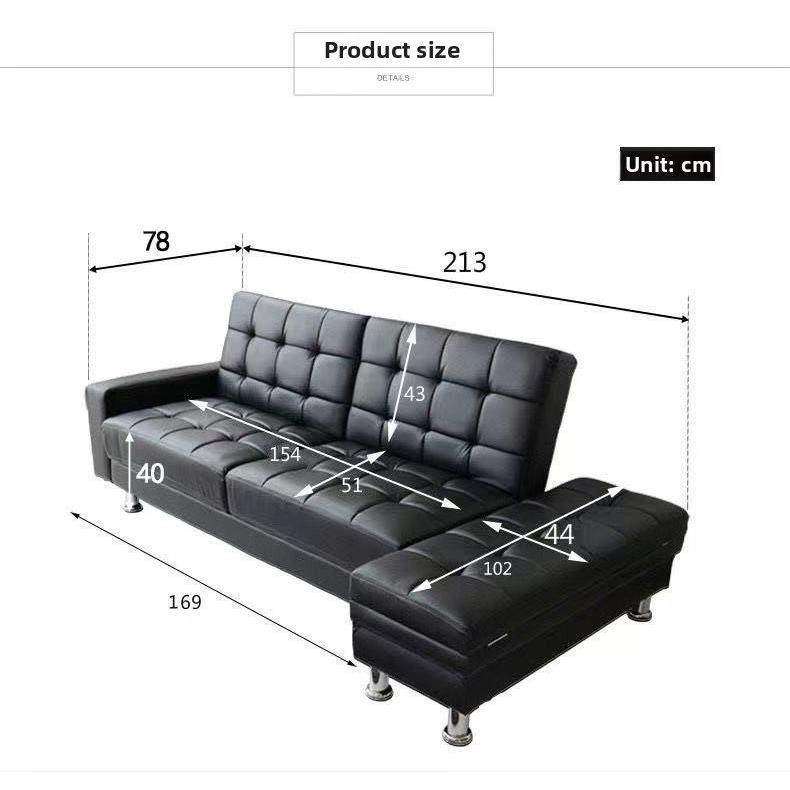 香港多功能皮艺梳化床小户型储物沙发床简约时尚带贵妃组合沙发