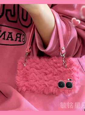 适用iqooneo9手机壳iqooneo9spro十8se毛绒9pro+7竞速版6玫红5s爱心5se带挂绳的3防摔855腕带vivo简约秋冬女