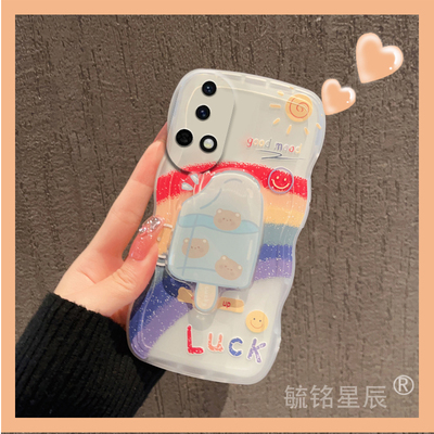 新款波浪边彩虹冰棍适用华为nova13手机壳13pro带支架的12活力版12ultra透明11se硅胶ins夏日10潮牌9小众8套7