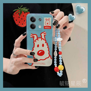 新款可爱红色小狗适用小米redmi红米note13pro+手机壳Note12Turbo透明13硅胶的12Pro极速版12SE十12t小众12r