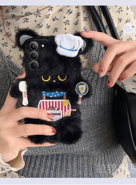适用realme真我v20手机壳v11毛绒v60s黑色v60pro/v50小熊v30t刺绣v25立体v15防摔v13超火v11s小众v5情侣v3/x2