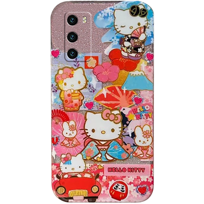 新款粉色樱花KT猫适用华为P40Pro十手机壳p30pro防摔p20硅胶的hellokitty套P10Plus可爱p30少女心P9透明+超薄