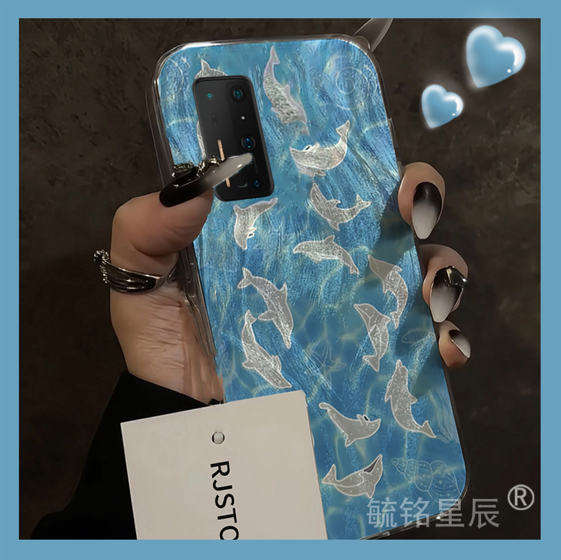 新款蓝色海豚适用坚果R2手机壳锤子Pro3透明Pro2硅胶的Pro镭射羽纱小众ins风创意保护套高级感可爱个性创意女-封面