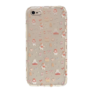 新款粉色系小碎花朵适用苹果x手机壳iPhone8Plus可爱se3透明的2硅胶7保护套6网红5小众xr防摔xsmax全包s女生4