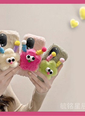 适用华为nova15pro手机壳14/12活力版11ultra星耀版13pro新款10se毛绒9立体8怪兽7秋冬6保暖5i毛茸茸可爱硅胶