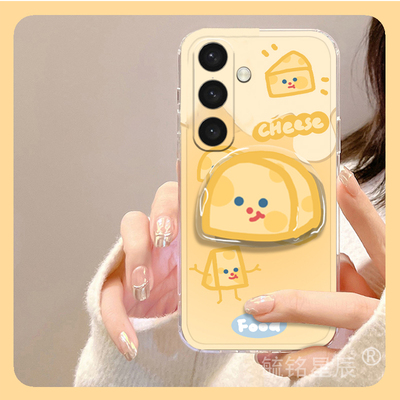 适用三星zflip7手机壳W26/ZTriFold/w25/zflip6翻盖zflip5折叠屏4新款3可爱zfold7/6黄色2奶酪w24flip折叠款2