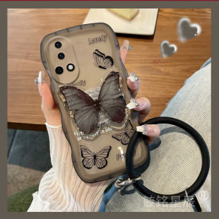 新款波浪边黑色蝴蝶适用华为nova13手机壳13pro透明12活力版12ultra带支架的11se手环10女9小众ins风8全包7/5