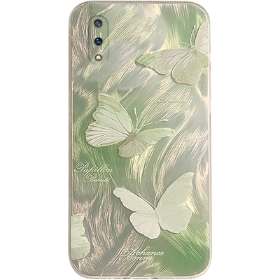 新款2024夏天绿色蝴蝶适用vivoX21手机壳X21A透明X21i硅胶的x21ia链条X20Plus挂件X6小众x20a高级感X9/s/i/X7