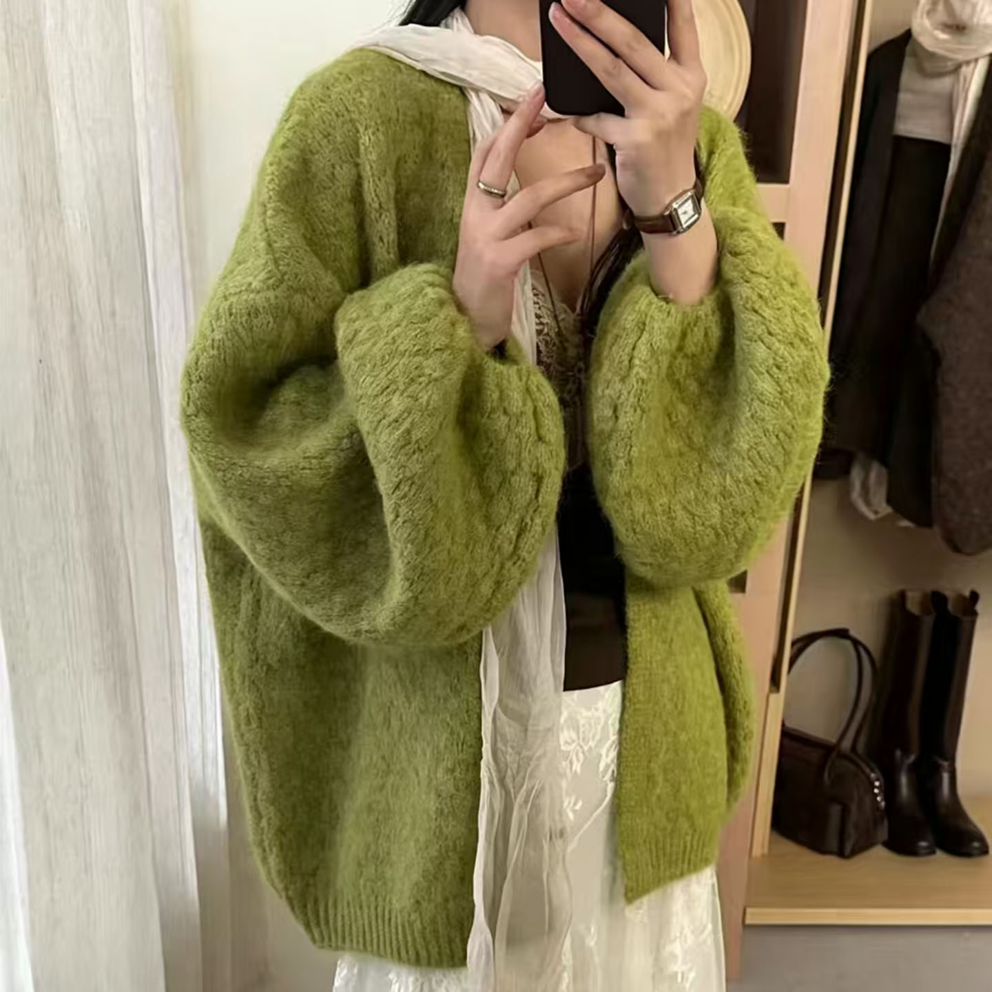 设计感小众简约显瘦减龄针织外套图片