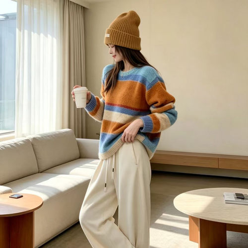 松弛感穿搭减龄显瘦超好看针织衫