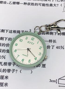 儿童清晰大数字电子迷你怀表钥匙扣可爱学生女考试用复古休石英