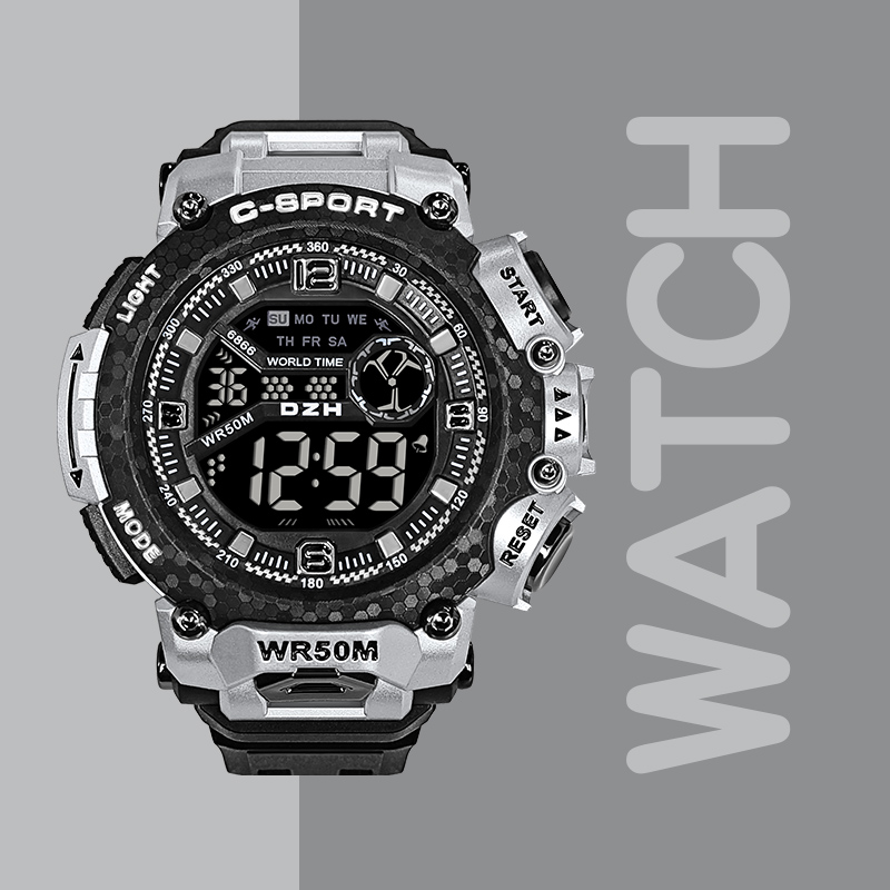 大表盘入伍手表男款高中生学生户外运动81军表工装男士氚气电子表