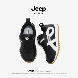 女童轻便运动鞋 jeep男童鞋 新款 2025秋季 子户外防滑软底儿童阿甘鞋